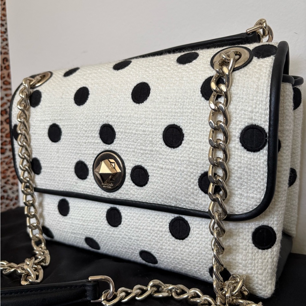 Kate Spade Black and White Polka Dot Crossbody Bag